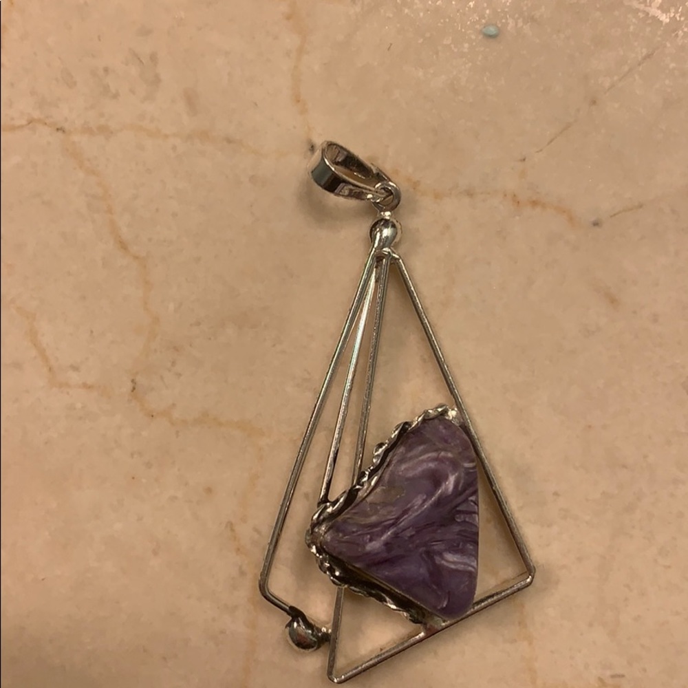 Silver/stone pendant
